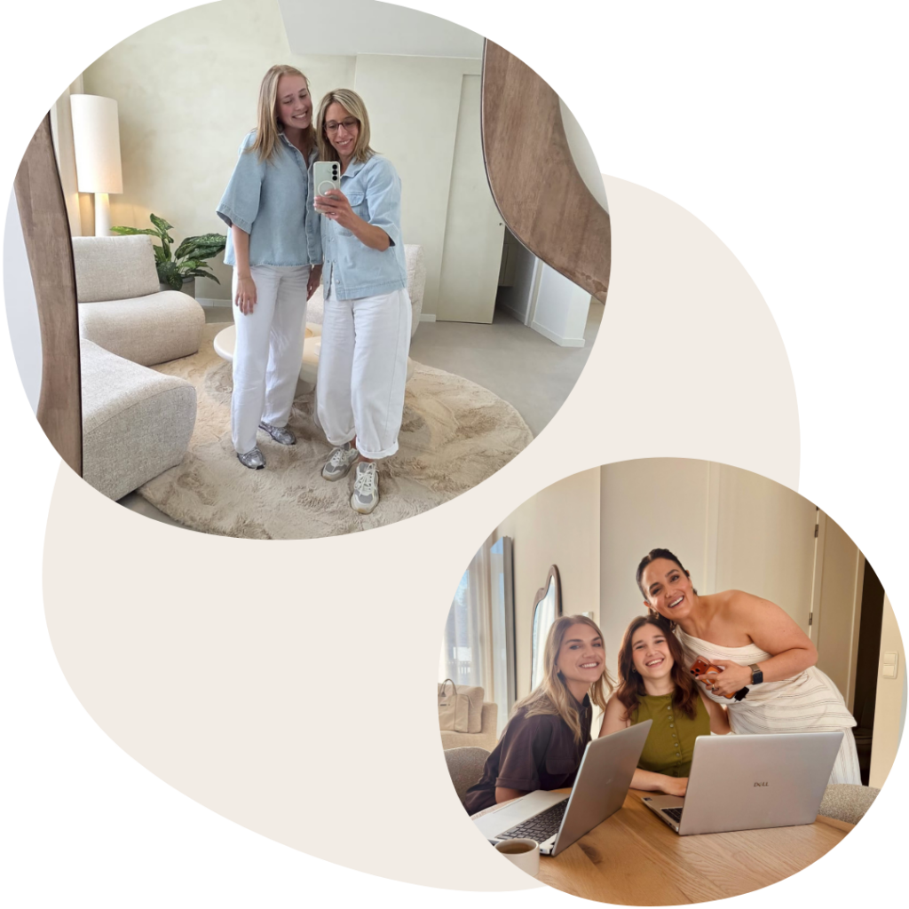 Collage van lachende Business Stylists op kantoor